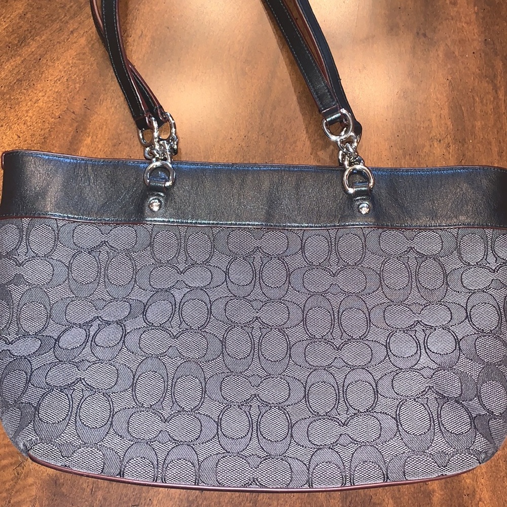 Women’s Coach handbag-black denim - Picture 5 of 10